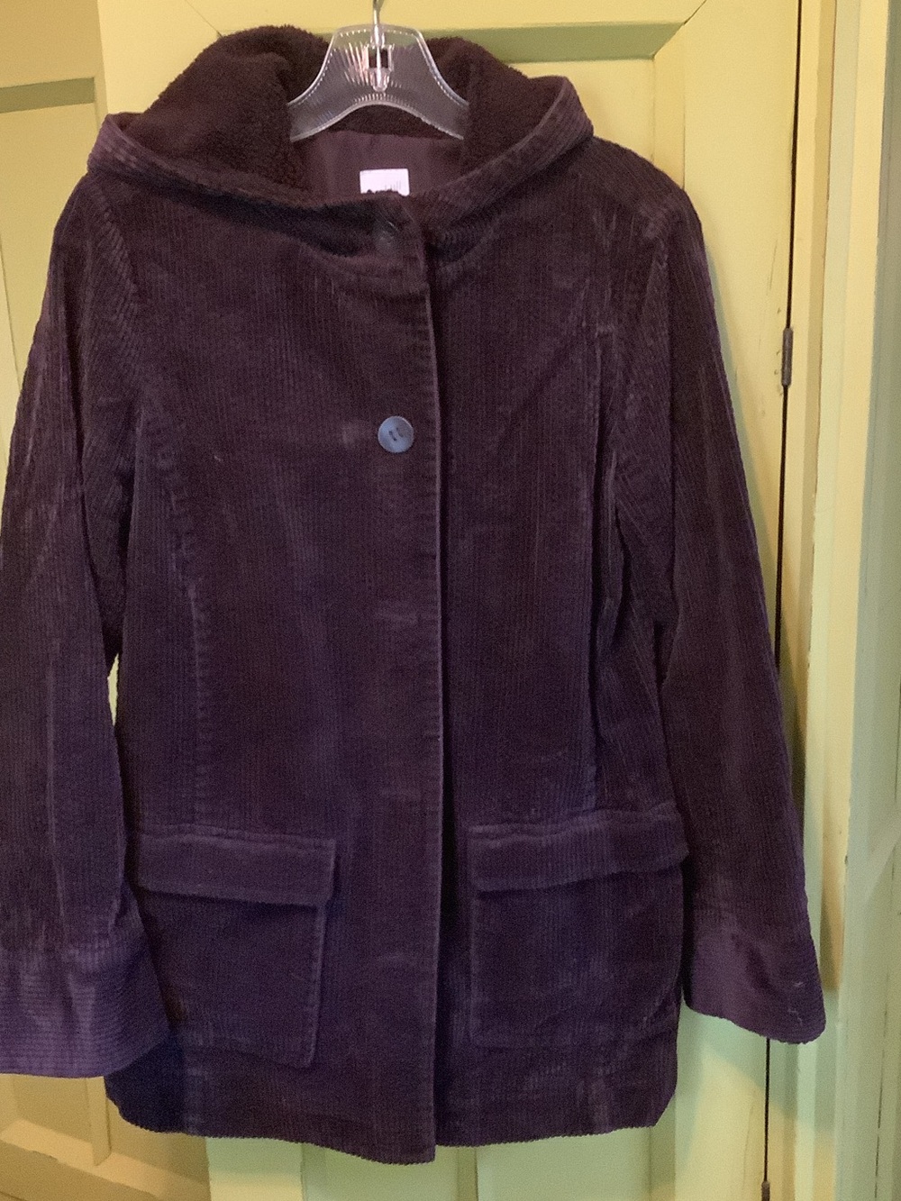 J. Jill Deep Purple Corduroy Hooded Jacket